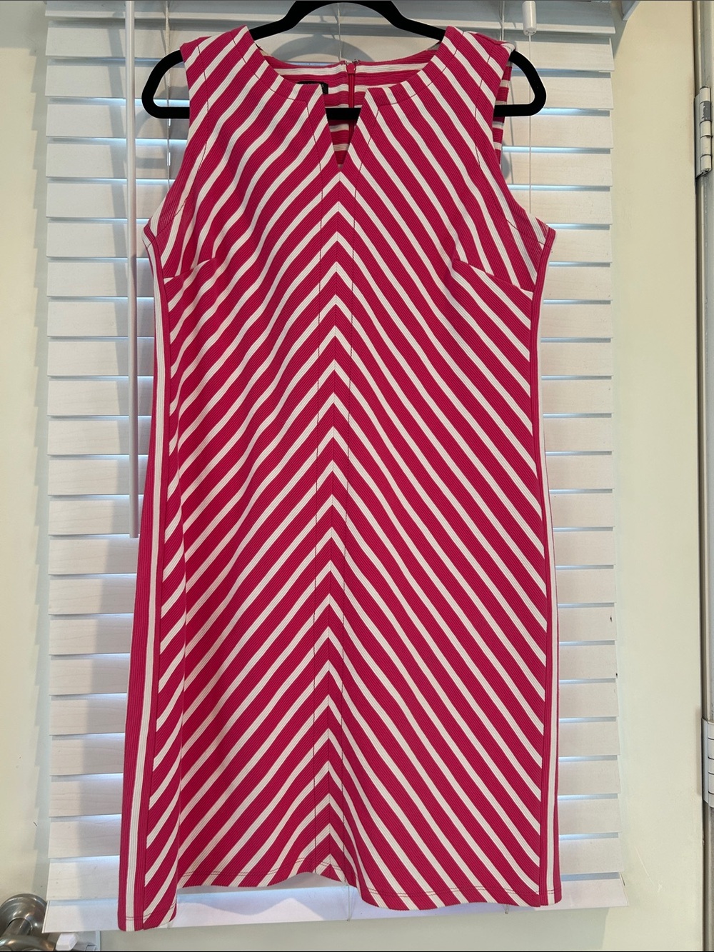 Talbots Hot Pink and White Striped Petite Dress